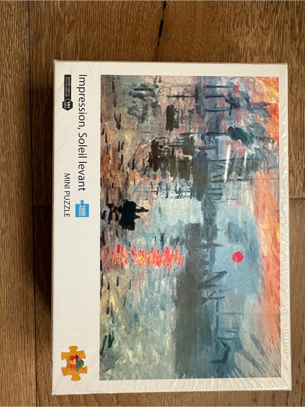 Mini Puzzle - Impression, Soleil Levant Artwork - Blue, Orange, Red